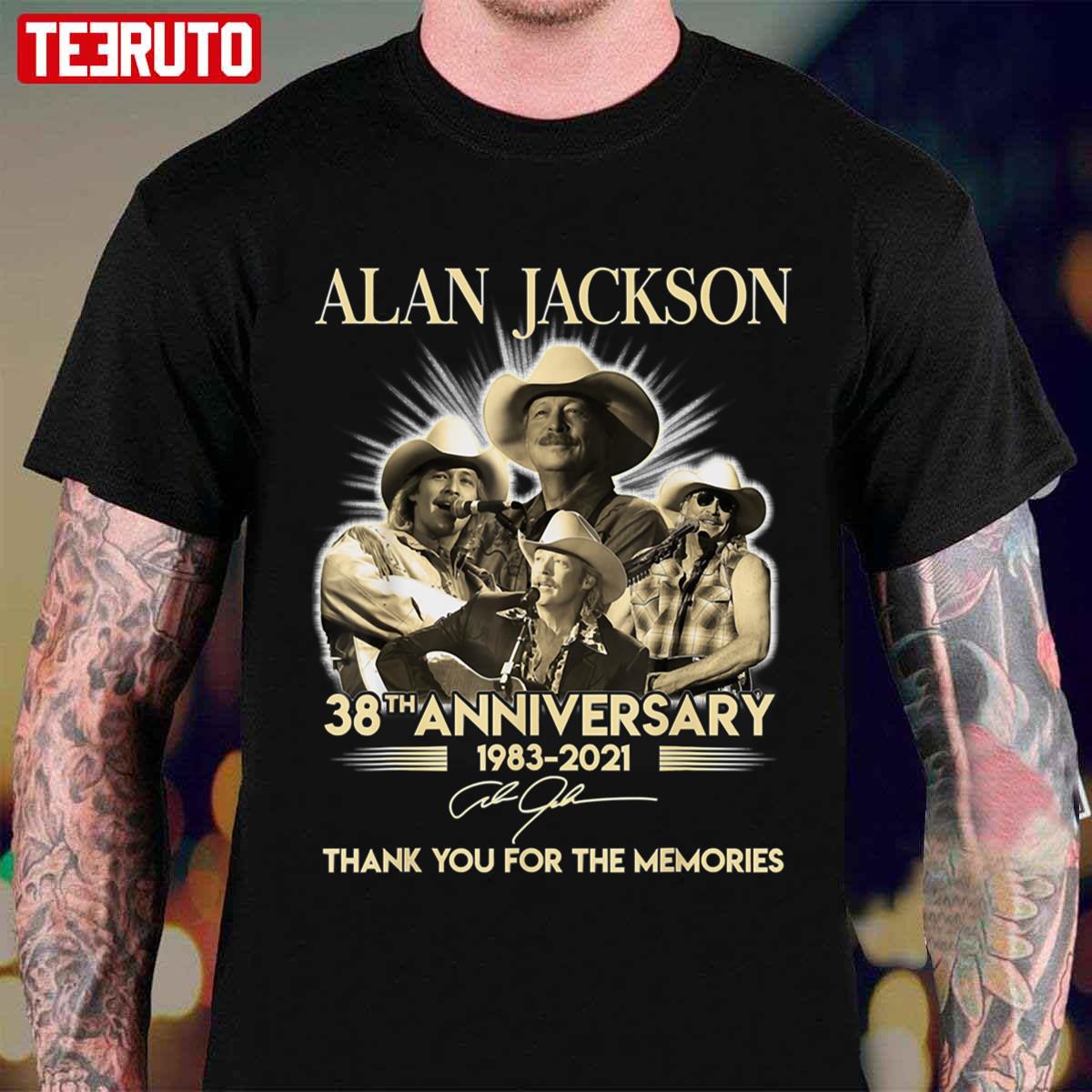 38th Anniversary Alan Jackson Thank You For The Memories For Fans Unisex T-shirt