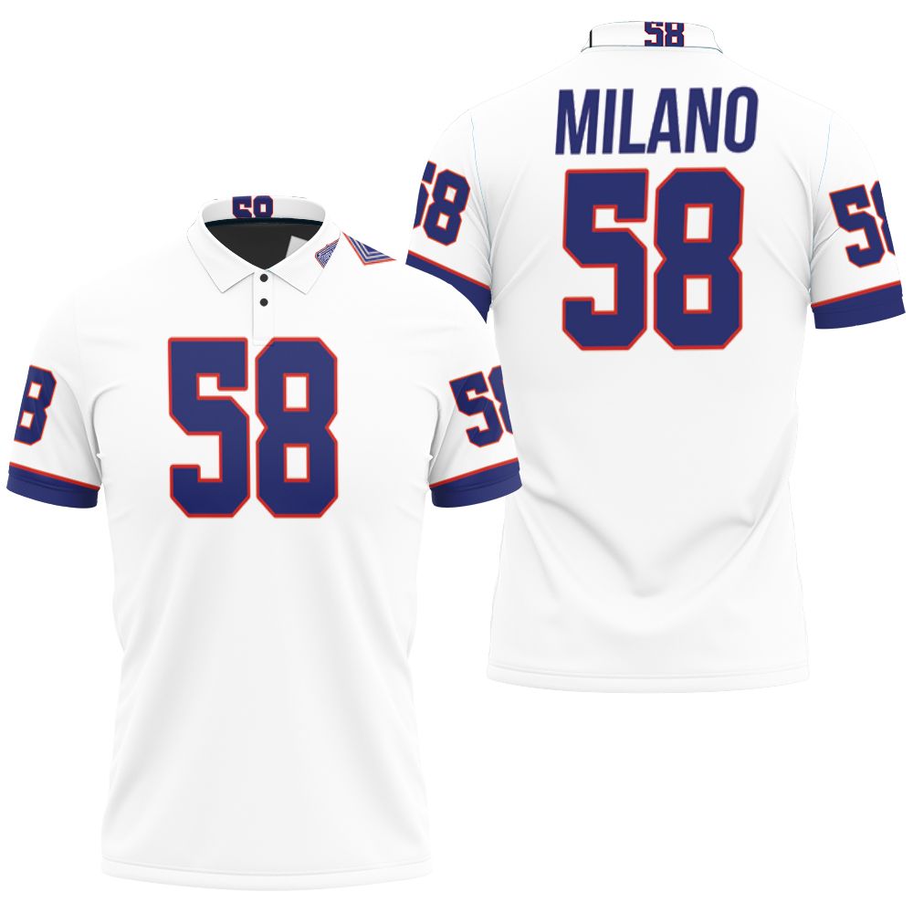 #58 Buffalo Bills Matt Milano Great Player Nfl American Football Team White Vintage 3d Designed Allover Gift For Bills Fans Polo Shirt