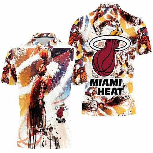 6 Lebron James Miami Heat Legend Slam Dunk Watercolor For Fan Polo Shirt Model A31905 All Over Print Shirt 3d T-shirt