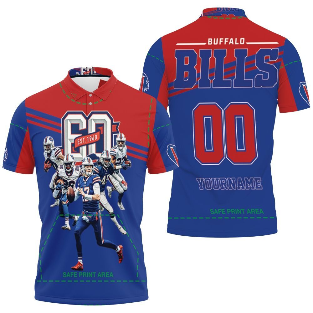 60th Anniversary Buffalo Bills 2020 Afc East Division Champs Personalized Polo Shirt All Over Print Shirt 3d T-shirt