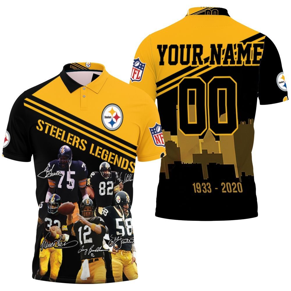 87th Anniversary Pittsburgh Steelers Legends Signature For Fans Personalized Polo Shirt All Over Print Shirt 3d T-shirt