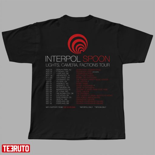 Interpol Spoon Lights Camera Factions Tour 2022 Unisex T-Shirt