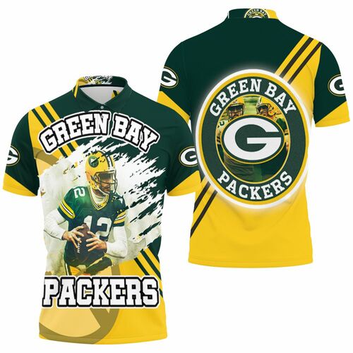 Aaron Rodgers 12 Green Bay Packers Illustrated For Fans Polo Shirt Model A31684 All Over Print Shirt 3d T-shirt