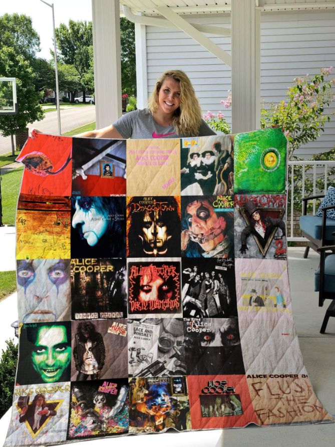 Alice Cooper Albums Quilt Blanket - Teeruto