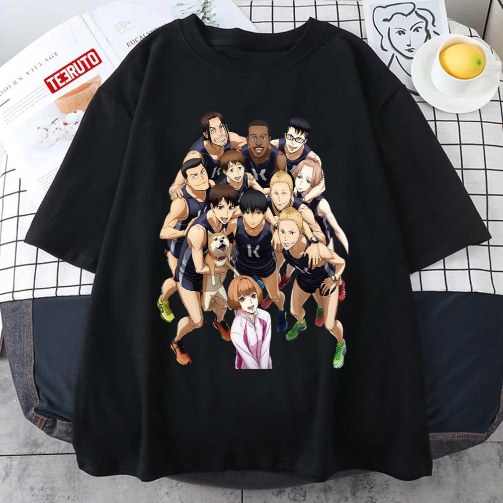 All Characters Of Kaze Ga Tsuyoku Fuiteiru Run WIth The Wind Anime Artwork Unisex T-Shirt