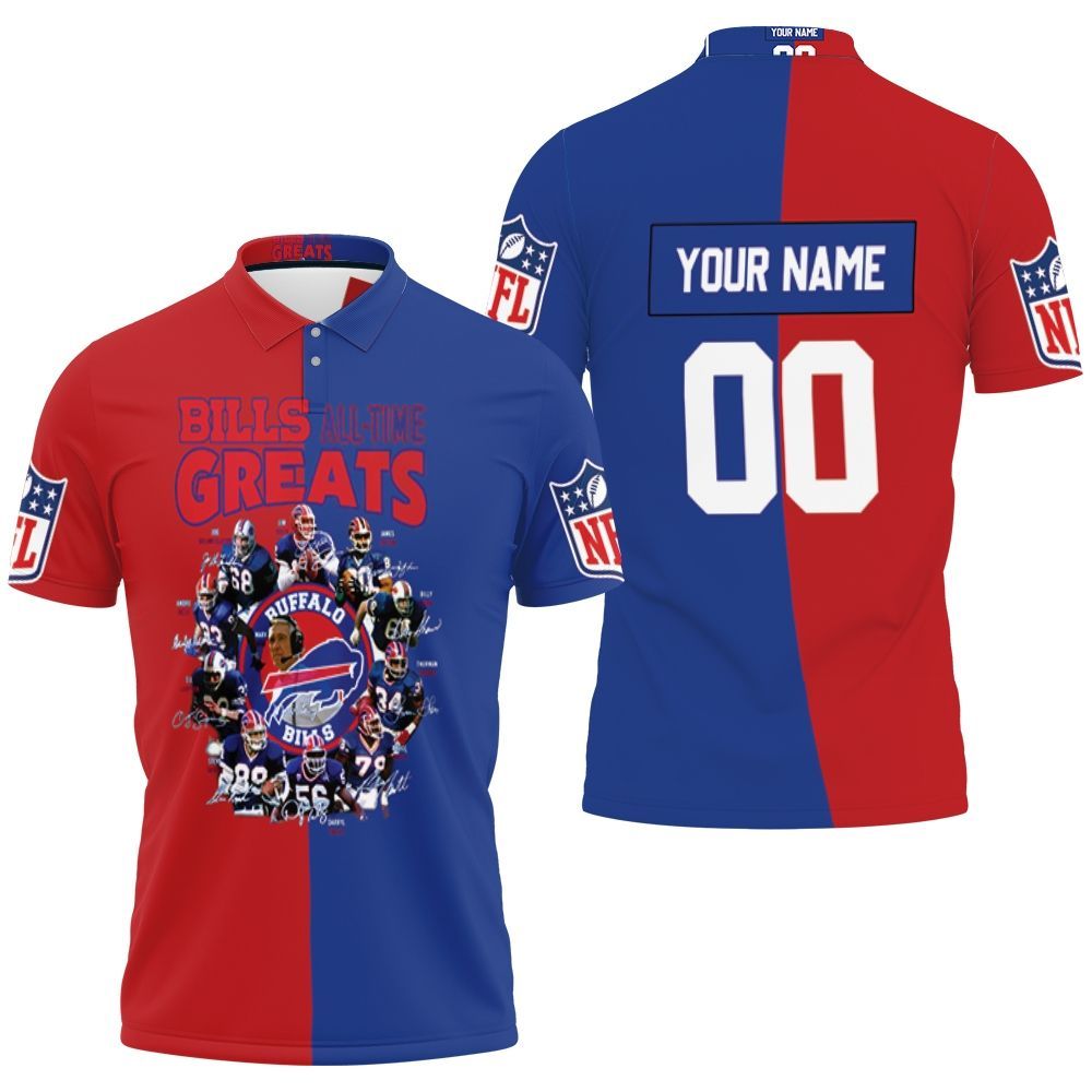 All Time Greats Players Of All Time 2020 Buffalo Bills Nfl Season Personalized Polo Shirt All Over Print Shirt 3d T-shirt