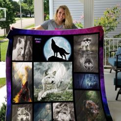 Alone Wolf Picture Collection Quilt Blanket