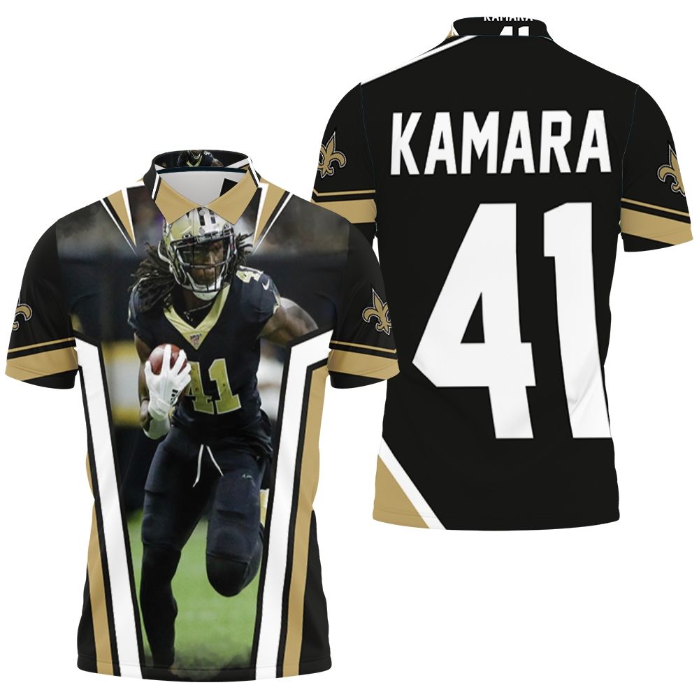 Alvin Kamara 41 New Orleans Saints Polo Shirt All Over Print Shirt 3d T- shirt - Teeruto