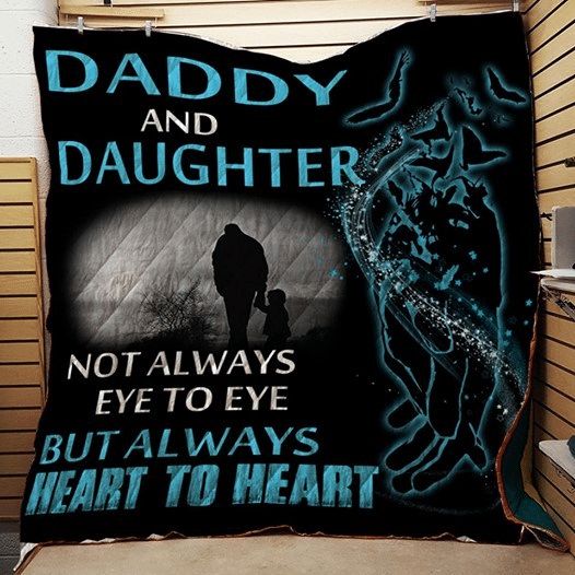 Always Heart To Heart Father And Daughter Great Customized Gifts For Birthday Christmas Thanksgiving Quilt Blanket