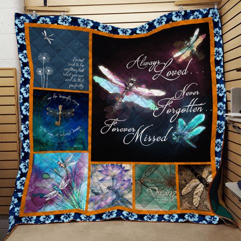 Always Loved Ne Forgotten Fore Missed Dragonfly Quilt Blanket