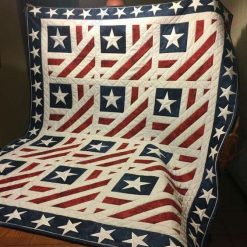 American Flag Pattern Quilt Blanket