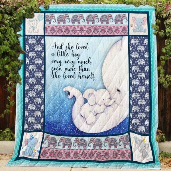 And She A Little Boy Elephant Mom And Baby Quilt Blanket