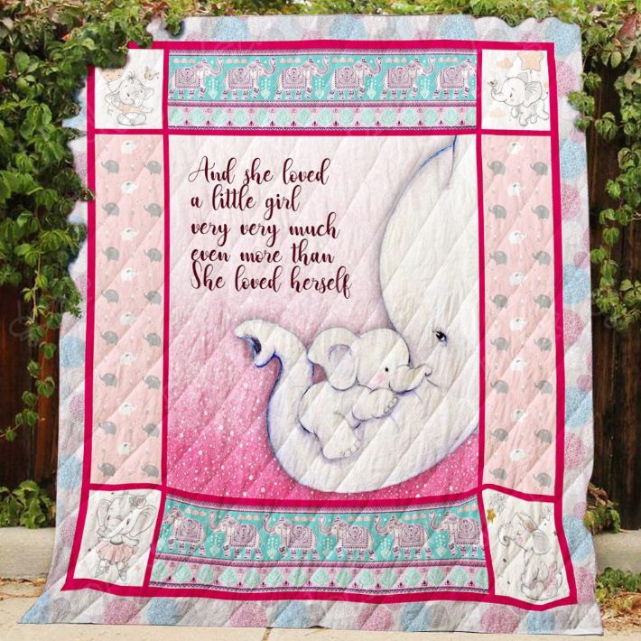 And She A Little Girl Very Very Much More Than She Herself Elephant Quilt Blanket