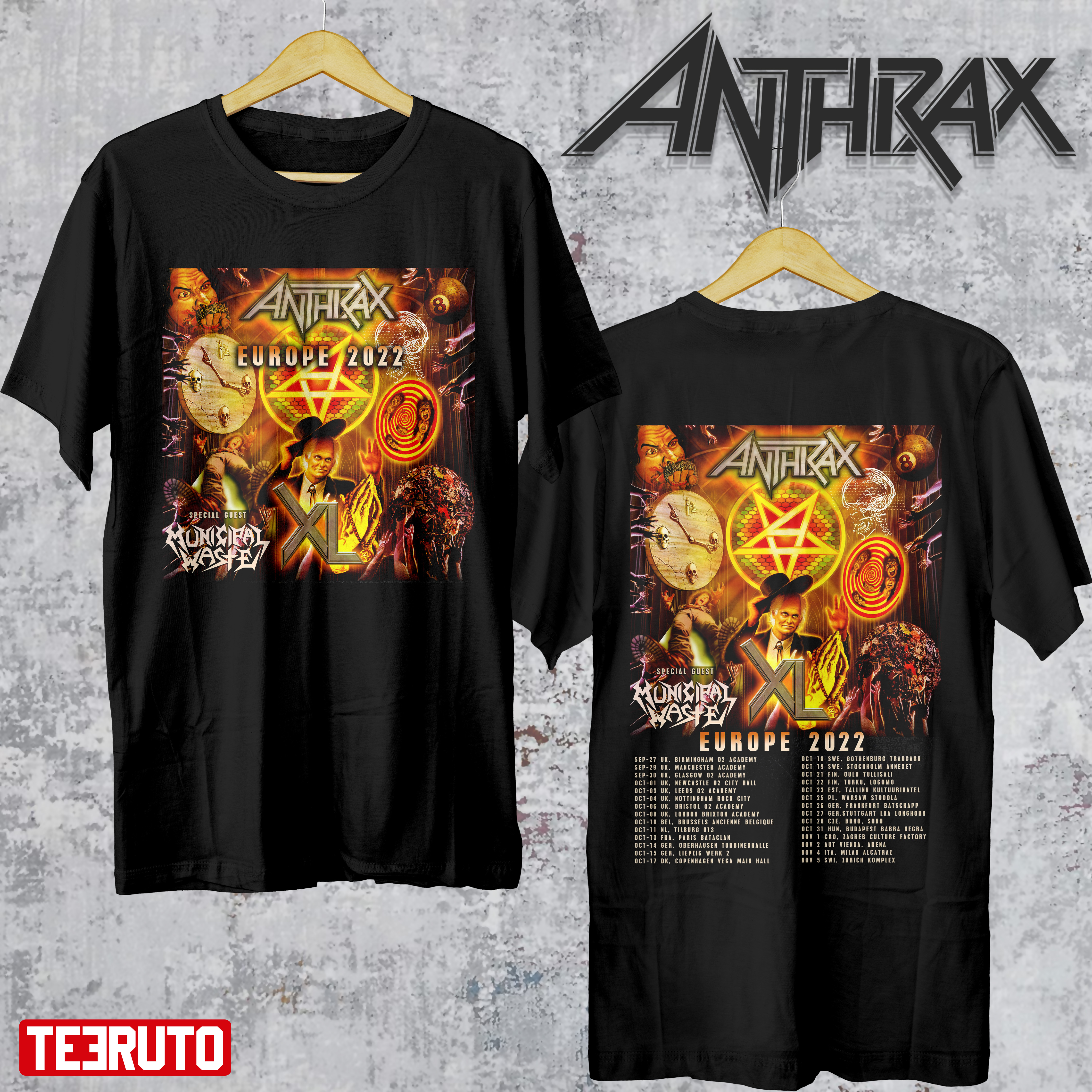 Anthrax Municipal Waste Europe Tour 2022 Unisex T-Shirt