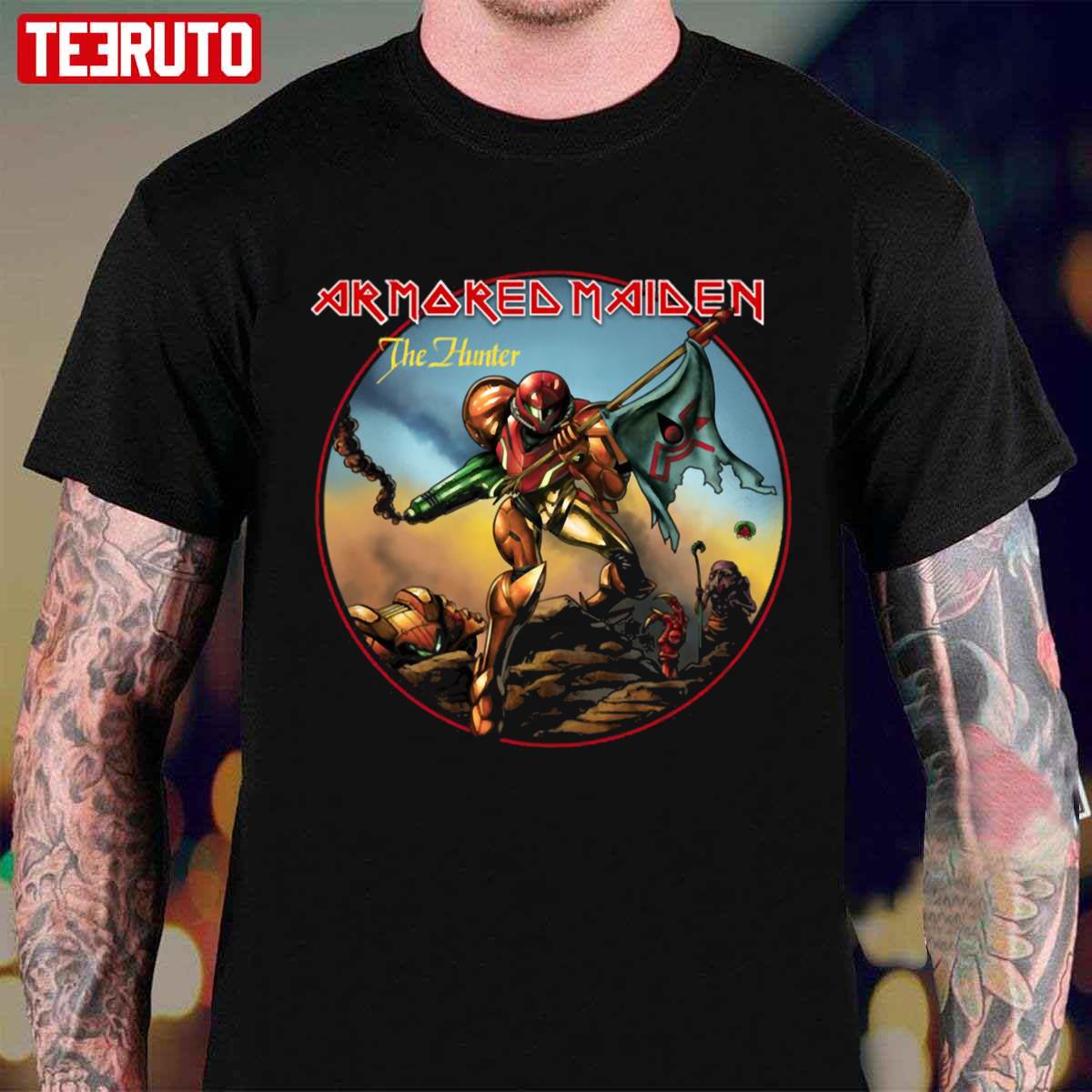 Armored Maiden The Hunter Iron Maiden Logo Unisex T-shirt