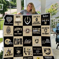 Army Black Knights Blonde Black Quilt Blanket