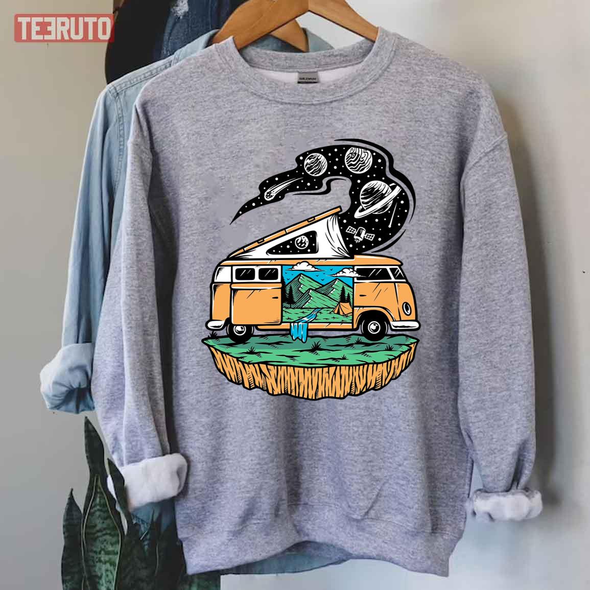 Art Mini Van Hippie Camping Legend Since Forever Unisex Sweatshirt