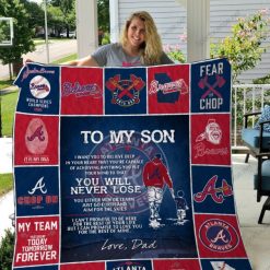 Atlanta Braves For Fan To My Son Quilt Blanket