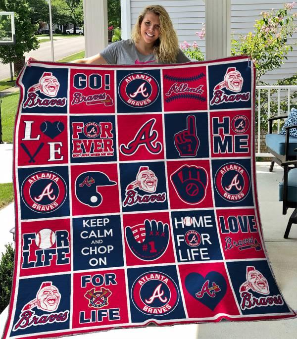 Atlanta Baseball Fleece Blanket-no Sew Fleece Blanket-large 