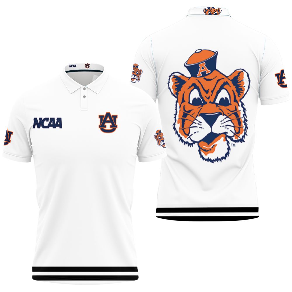 Auburn Tigers Ncaa Classic White With Mascot Logo Gift For Auburn Tigers Fans Polo Shirt All Over Print Shirt 3d T-shirt