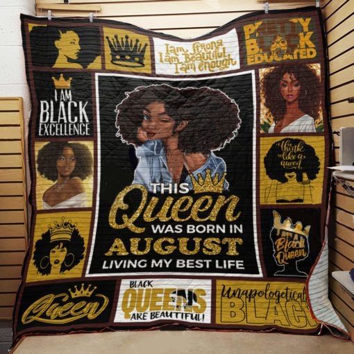 August Black Women Black  Beautiful Queens Quilt Blanket
