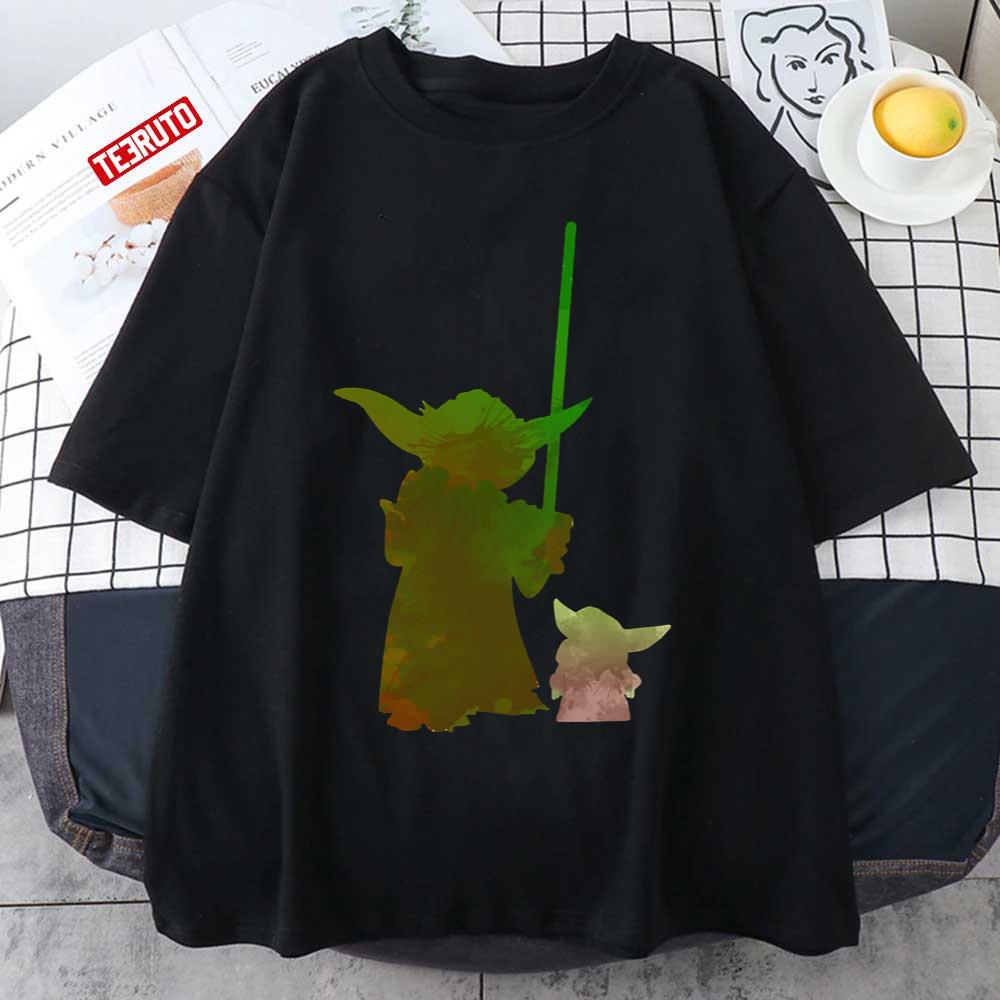 Baby And Elder Inspired Silhouette Yoda Grogu Star Wars Unisex T-Shirt