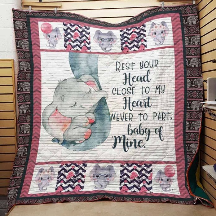 Baby Of Mine Family Elephant Great Customized Gifts For Birthday Christmas Thanksgiving Quilt Blanket