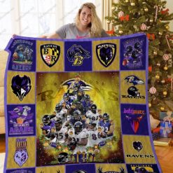 Baltimore Ravens Quilt Blanket Ver Christmas
