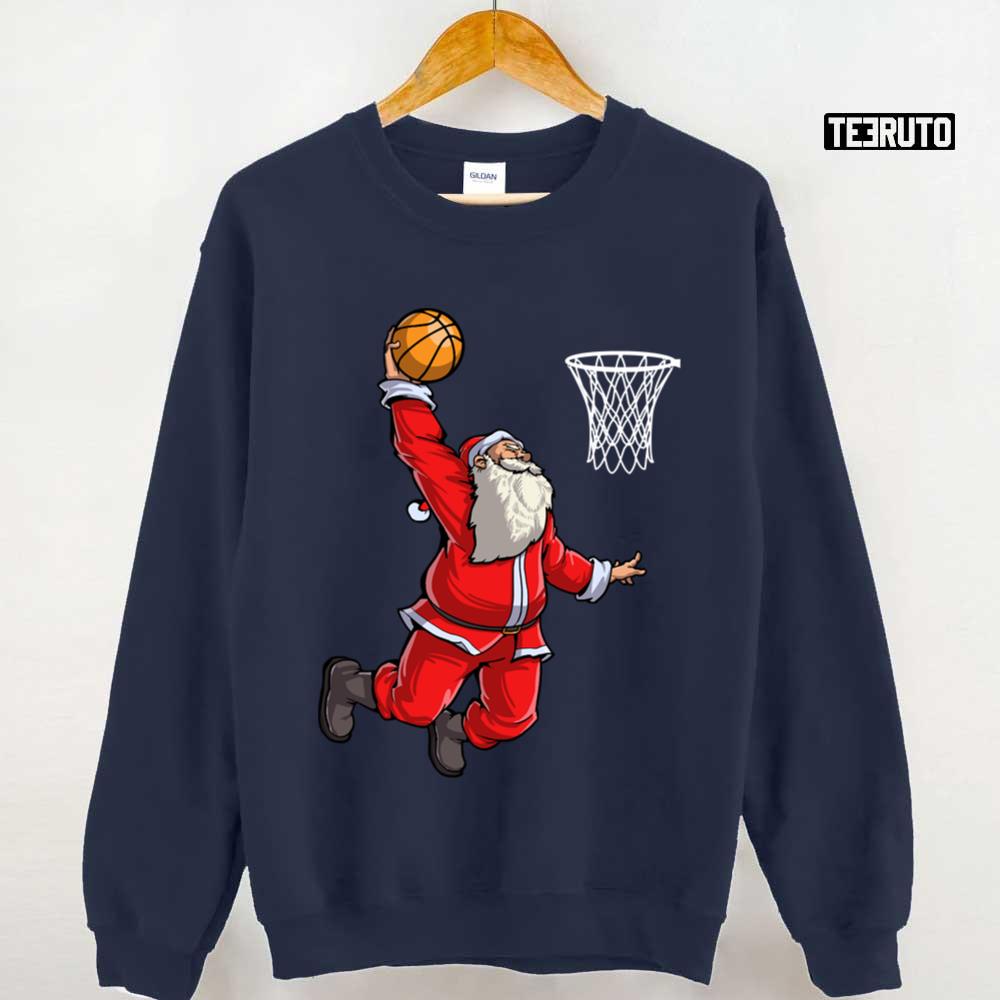 Basketball Santa Slam Dunk Christmas Xmas Ball Sport Unisex Sweatshirt