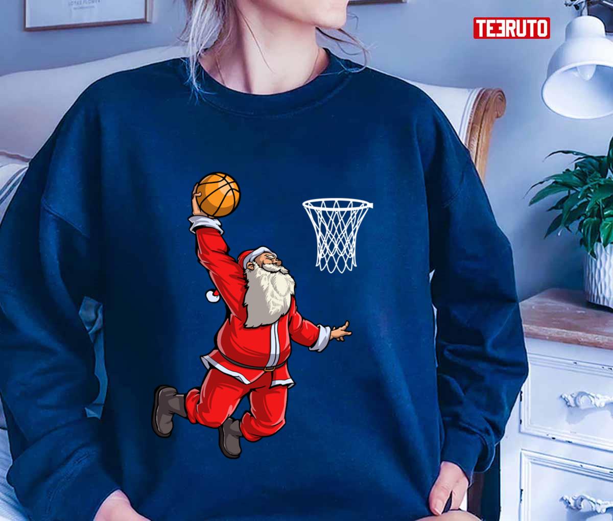 Basketball Santa Slam Dunk Christmas Xmas Ball Sport Unisex Sweatshirt