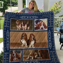 Basset Hound Picture Collection Quilt Blanket