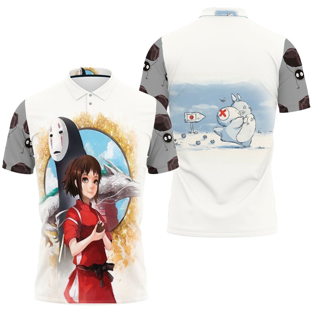 Beautiful Chihiro Ogino No Face Haku Spirited Away Studio Ghibli For Anime Fan Polo Shirt All Over Print Shirt 3d T-shirt