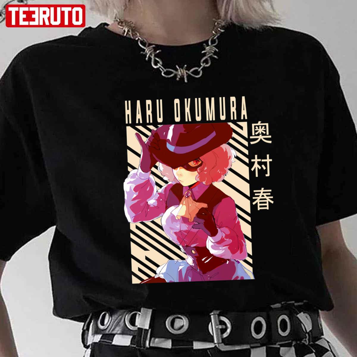 Beautiful Haru Okumura Persona 5 Retro Design Unisex T-shirt