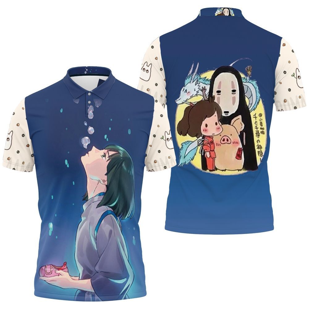 Beautiful Nigihayami Kohaku Nushi Look At Sky Bubbles Spirited Away Studio Ghibli Polo Shirt All Over Print Shirt 3d T-shirt