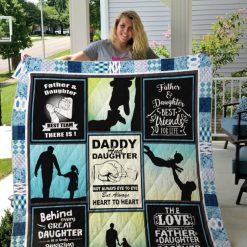 Best Team There Is Family Father And Daughter Quilt Blanket