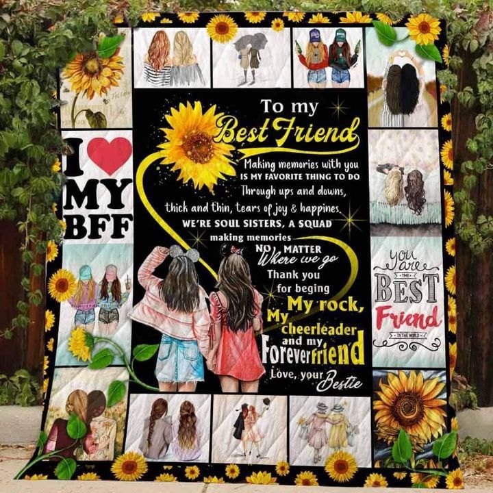 Bestie To My Bestie A Squad Making Memories Personalized Quilt Blanket