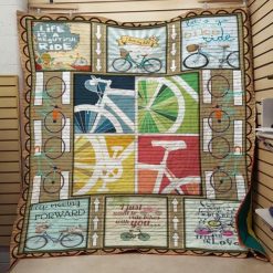 Bicycle Life Is A Beautiful Ride Quilt Blanket