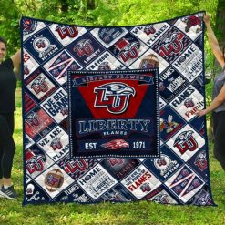 Big Liberty Flames Ncaa Quilt Blanket