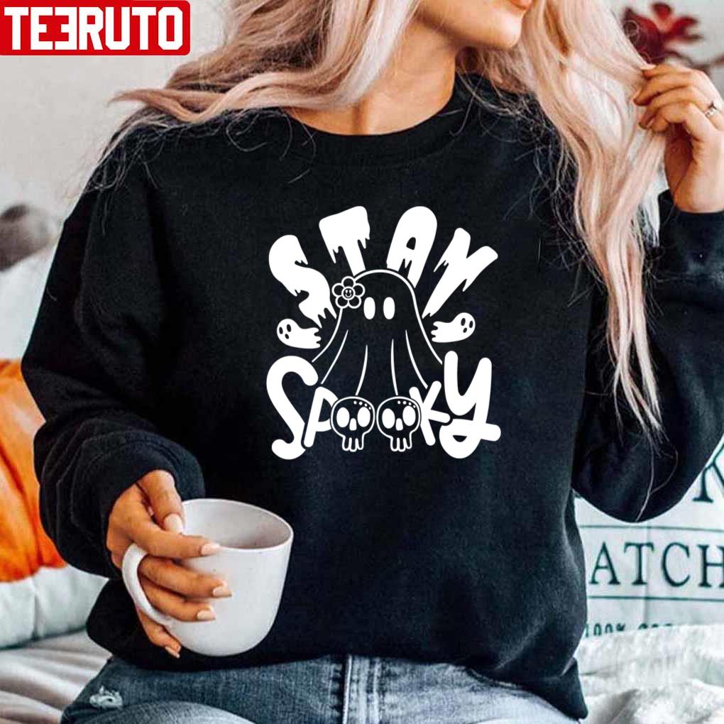 Black N White Funny Halloween Stay Spooky Unisex Sweatshirt