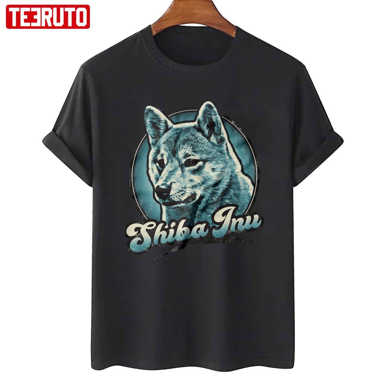 Blue Vintage Color Shiba Inu Unisex T-Shirt