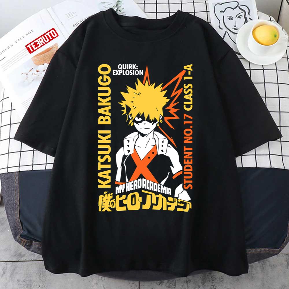 Boku No Hero Academia Katsuki Bakugo Kaachan Quirk Explosion Art Unisex T-shirt