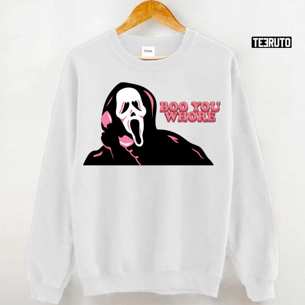 Boo You Whore Ghost Face Cute Halloween Unisex Sweatshirt - Teeruto