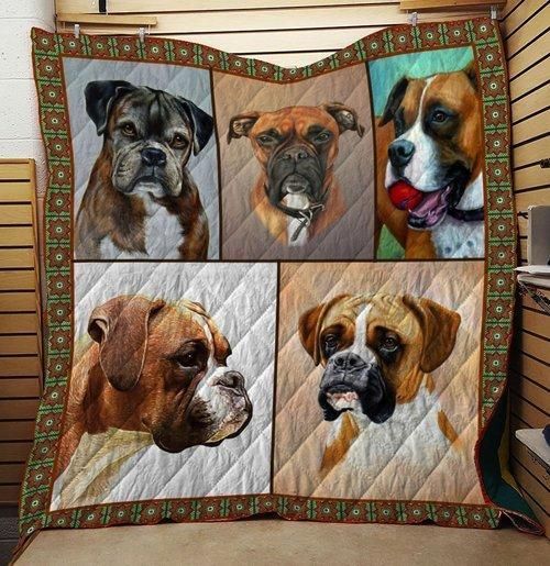 Boxer Dog Love Quilt Blanket Teeruto
