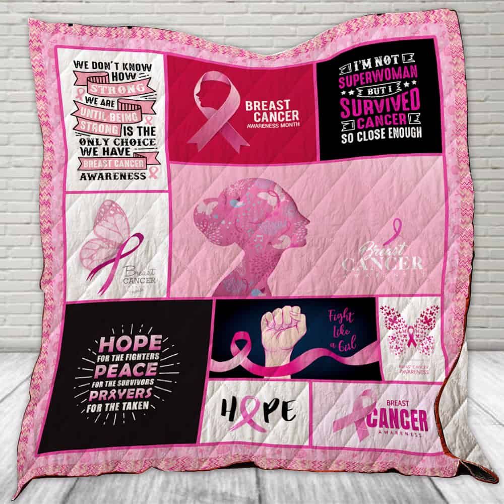 Breast Cancer Awareness Hope For The Fighters Quilt Blanket