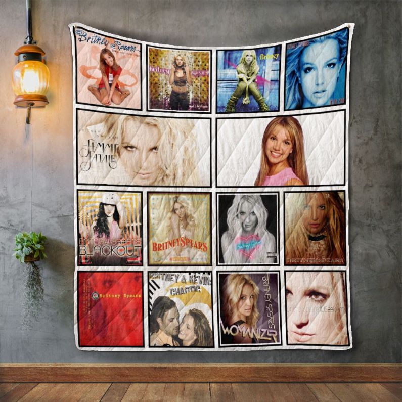 Britney Spears Album Quilt Blanket - Teeruto