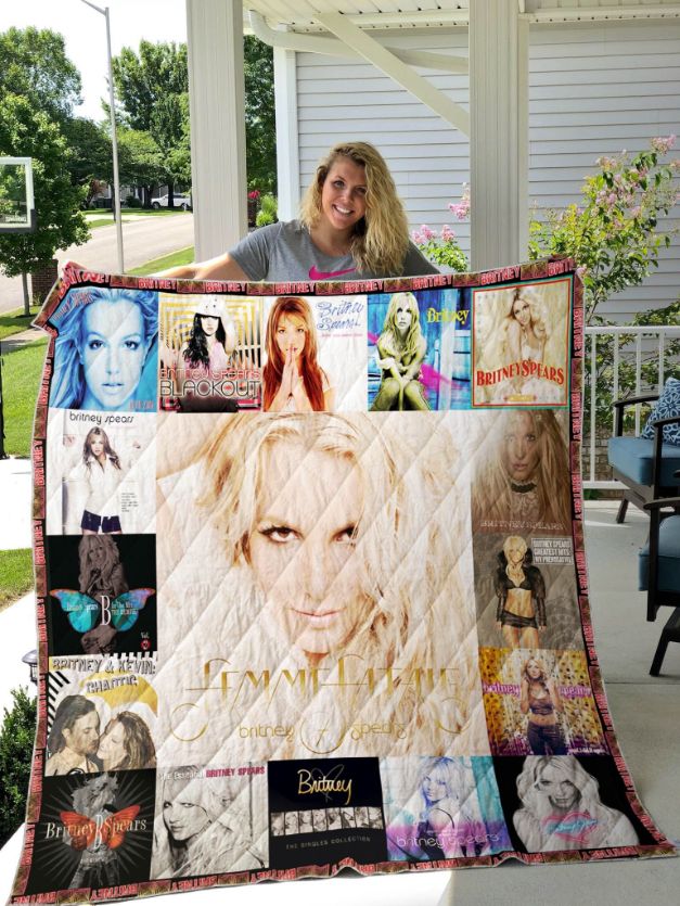 Britney Spears Albums Co Poster Quilt Blanket - Teeruto