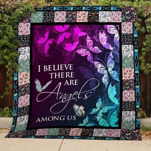 Butterflies I Believe There Are Angels Among Us Quilt Blanket