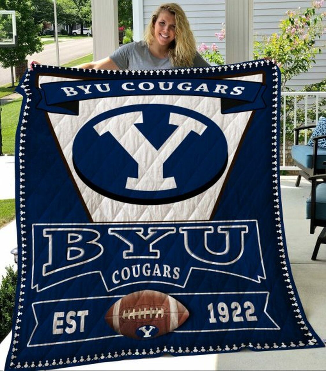 Byu Cougars Big Y Ncaa Quilt Blanket Teeruto