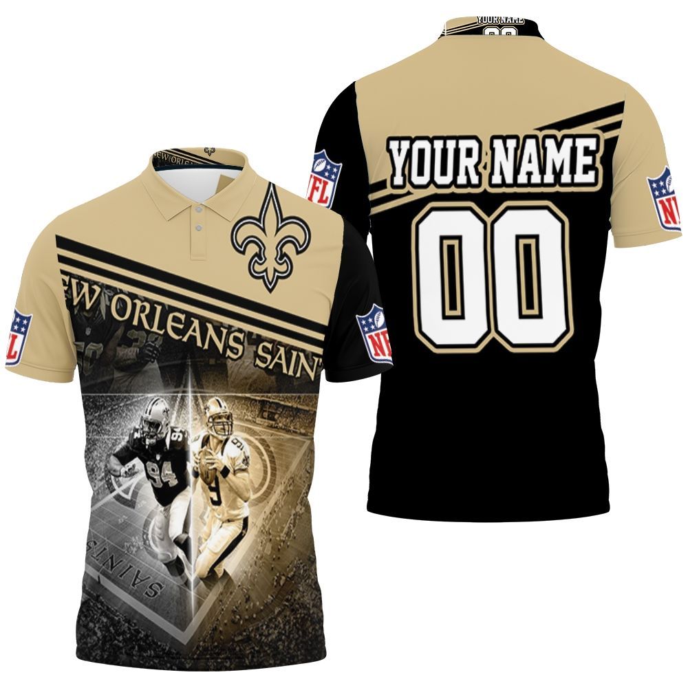 Cameron Jordan 94 & Drew Bree 9 Legends New Orleans Saints 2020 Nfl Season Nfc South Champions Personalized Polo Shirt