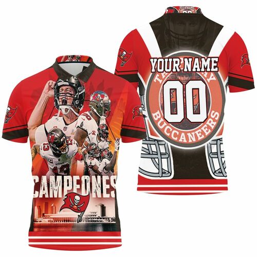 Campeones Tampa Bay Buccaneers 2021 Super Bowl Champions Personalized Polo Shirt Model A7528 All Over Print Shirt 3d T-shirt